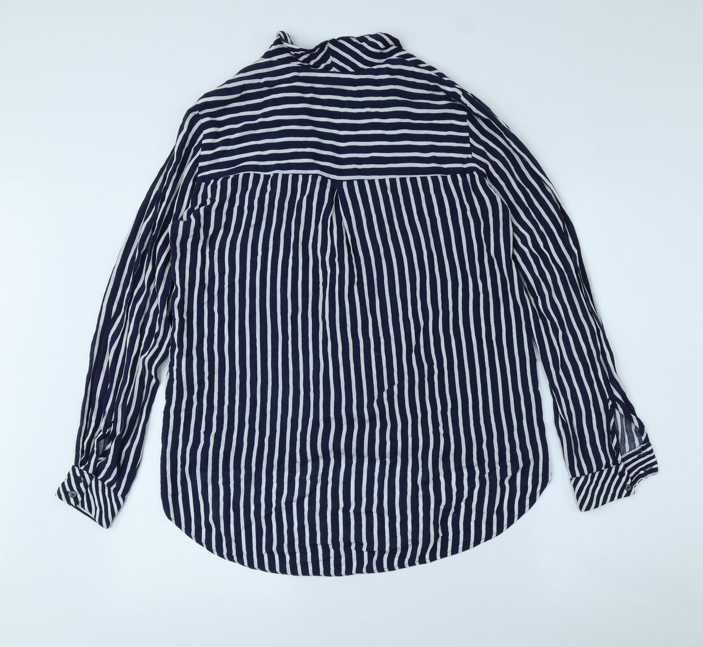 Womens UK Size 8 Zara Blue Basic Button-Up