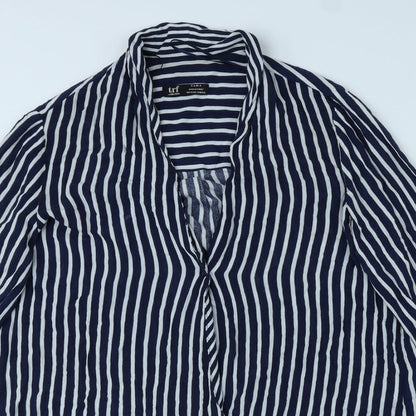 Womens UK Size 8 Zara Blue Basic Button-Up