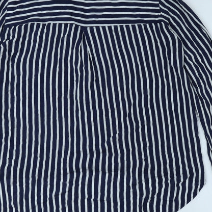 Womens UK Size 8 Zara Blue Basic Button-Up