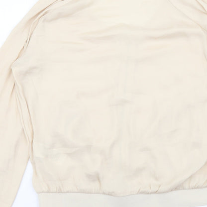 VILA Womens Beige Polyester Full Zip Sweatshirt Size S Zip