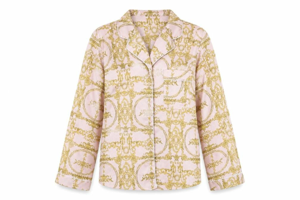 Missguided Womens Pink Geometric Polyester Basic Button-Up Size 8 Collared