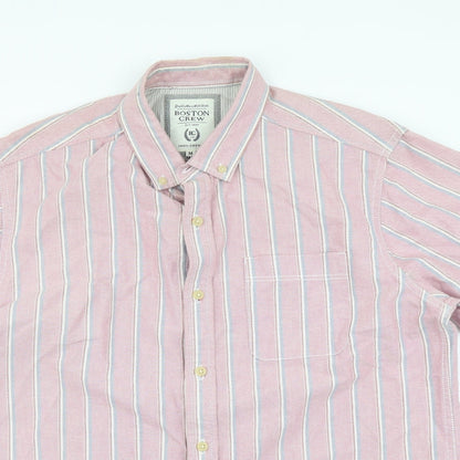 Mens UK Size M Boston Crew Pink  Button-Up Short Sleeve Casual Shirt