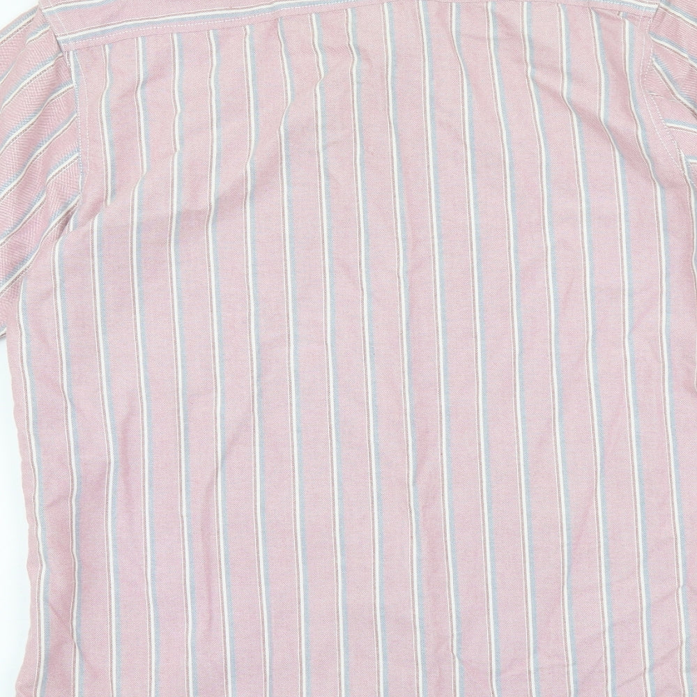 Mens UK Size M Boston Crew Pink  Button-Up Short Sleeve Casual Shirt