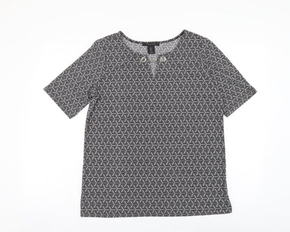 Womens UK Size S Tahari Black Basic T-Shirt
