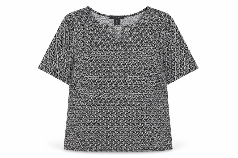 Womens UK Size S Tahari Black Basic T-Shirt