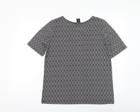 Womens UK Size S Tahari Black Basic T-Shirt