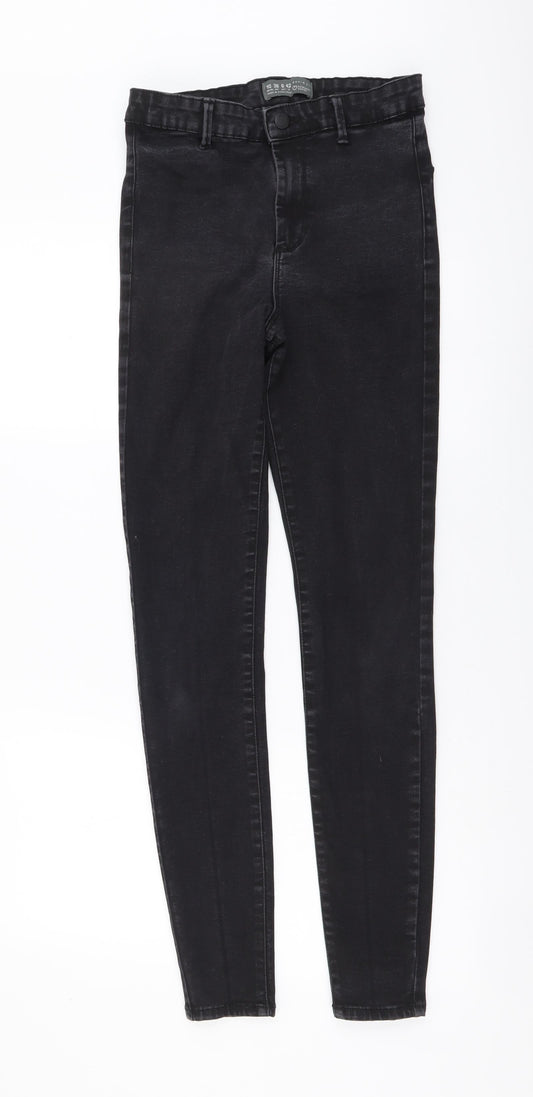 Denim & Co. Womens Grey Cotton Skinny Jeans Size 10 L30 in Regular Button