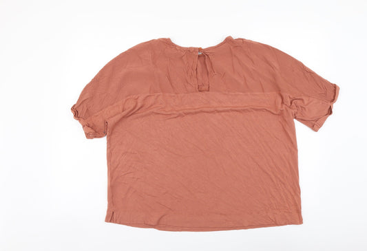 Womens UK Size 14 NEXT Brown Basic Blouse