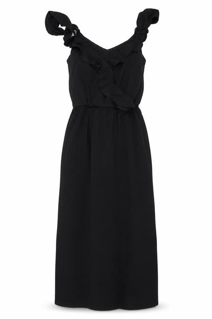 Oasis Womens Black Polyester Tank Dress Size XS V-Neck Pullover