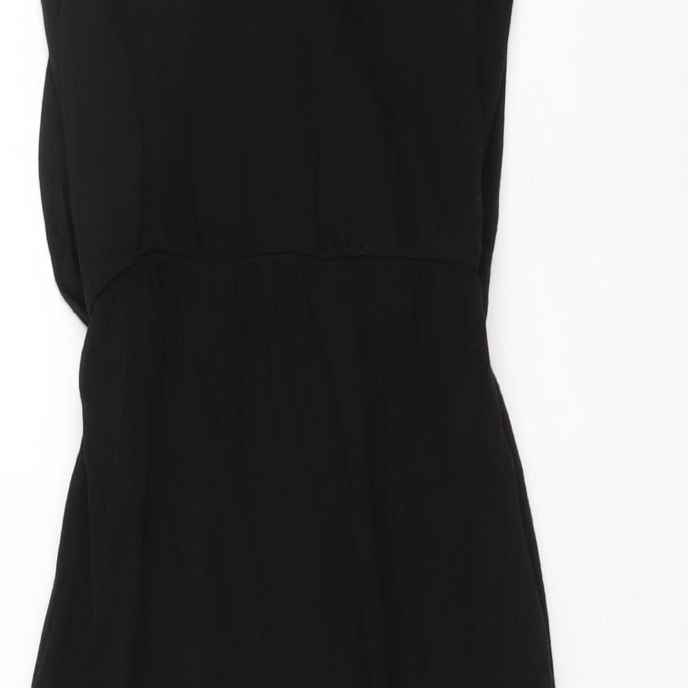 Oasis Womens Black Polyester Tank Dress Size XS V-Neck Pullover