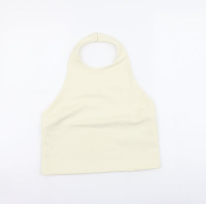 Womens UK Size M Zara Ivory Cropped Tank