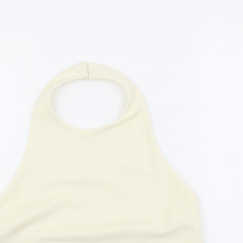 Womens UK Size M Zara Ivory Cropped Tank