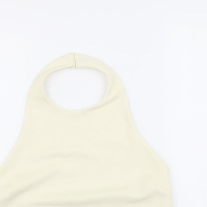 Womens UK Size M Zara Ivory Cropped Tank
