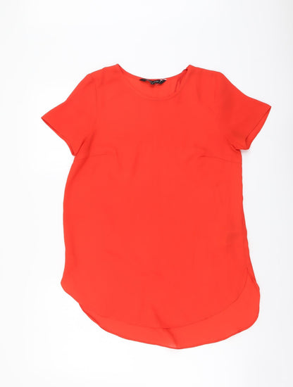 Womens UK Size 8 New Look Red Basic Blouse