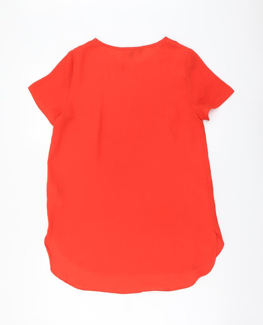 Womens UK Size 8 New Look Red Basic Blouse