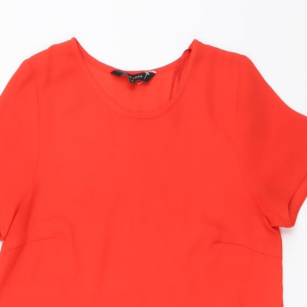 Womens UK Size 8 New Look Red Basic Blouse