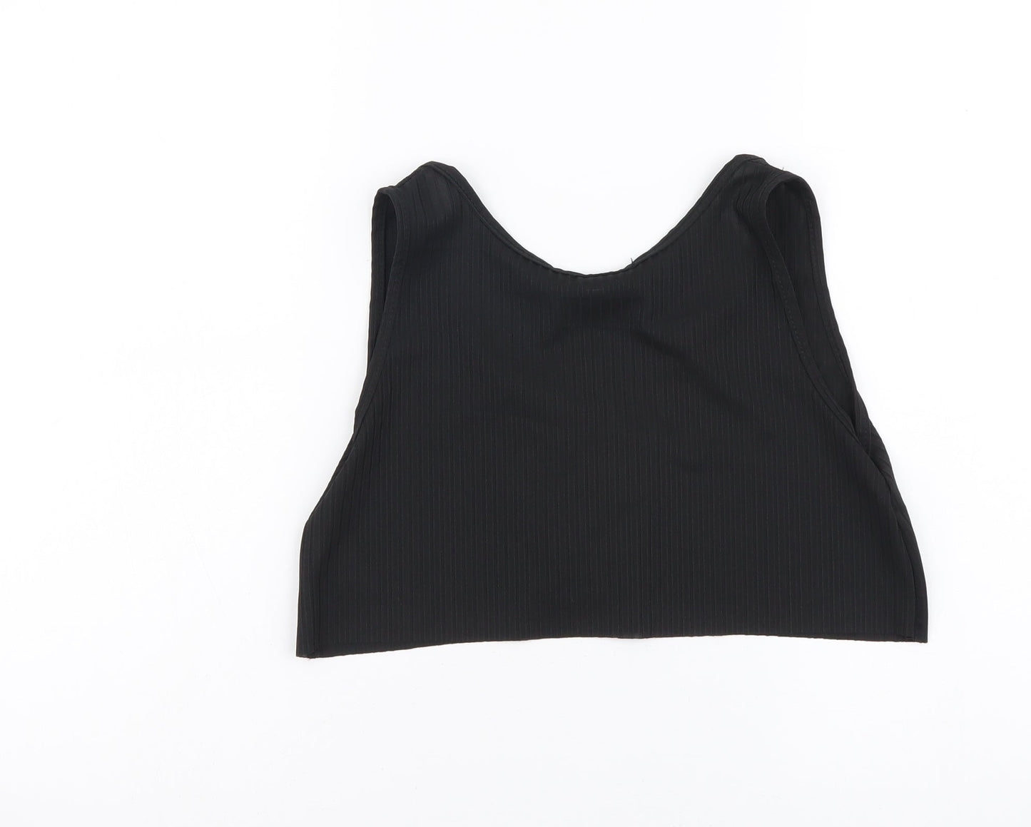 Womens UK Size 8 PRETTYLITTLETHING Black Cropped Tank