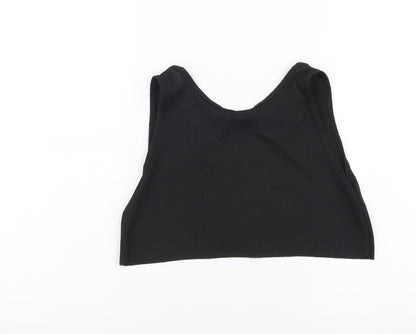 Womens UK Size 8 PRETTYLITTLETHING Black Cropped Tank