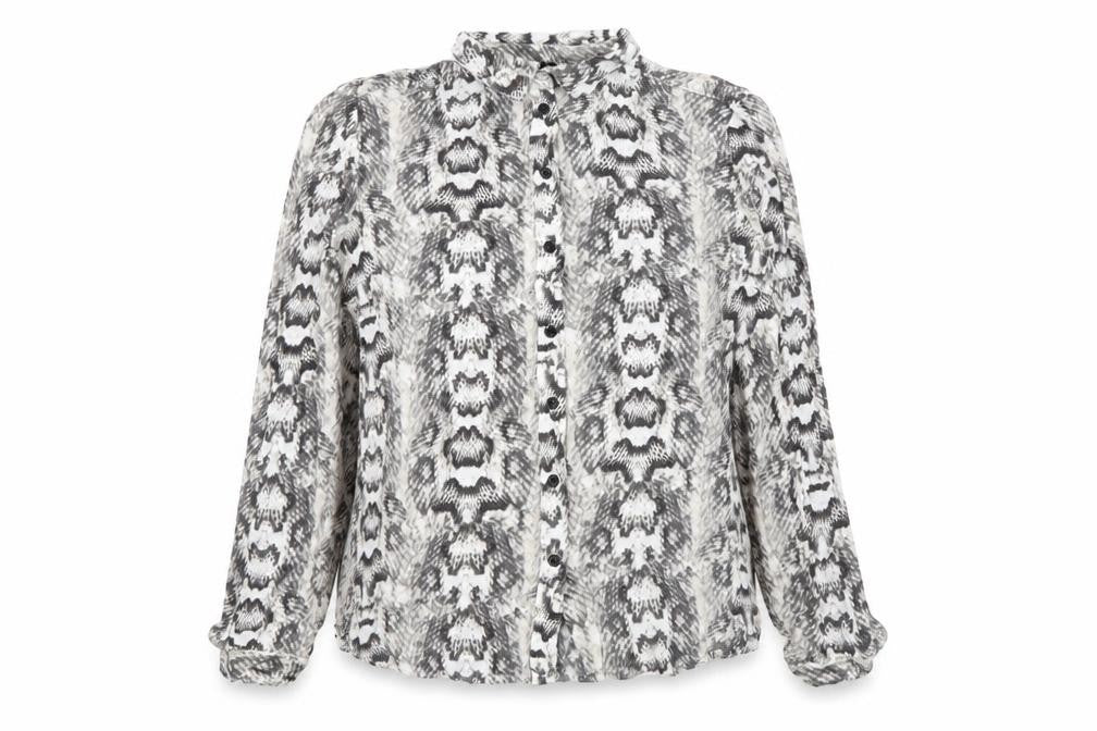 Womens UK Size S H&M Grey Basic Button-Up