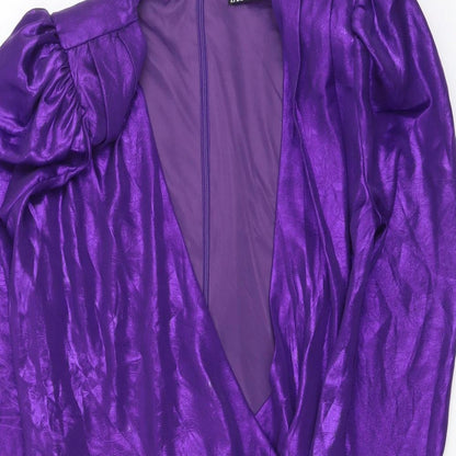 Zara Womens Purple Polyester Bodysuit One-Piece Size XS Snap