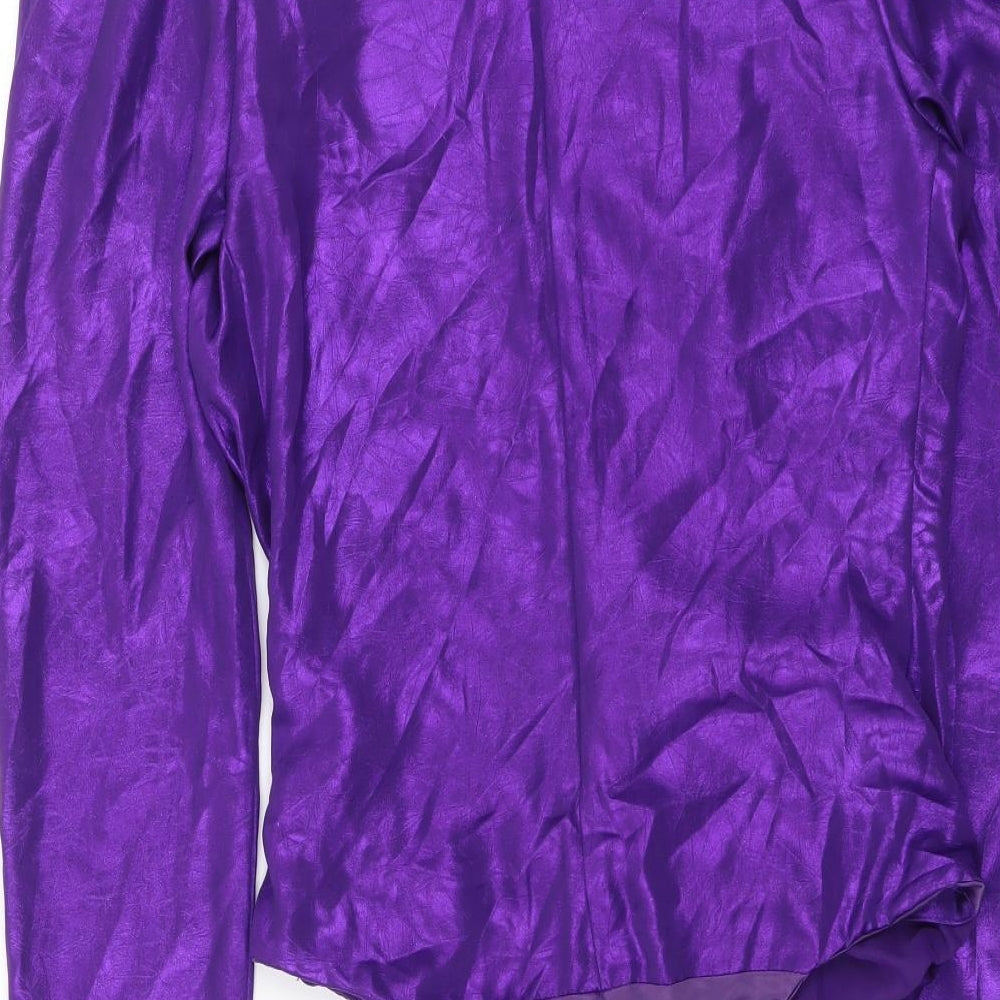 Zara Womens Purple Polyester Bodysuit One-Piece Size XS Snap