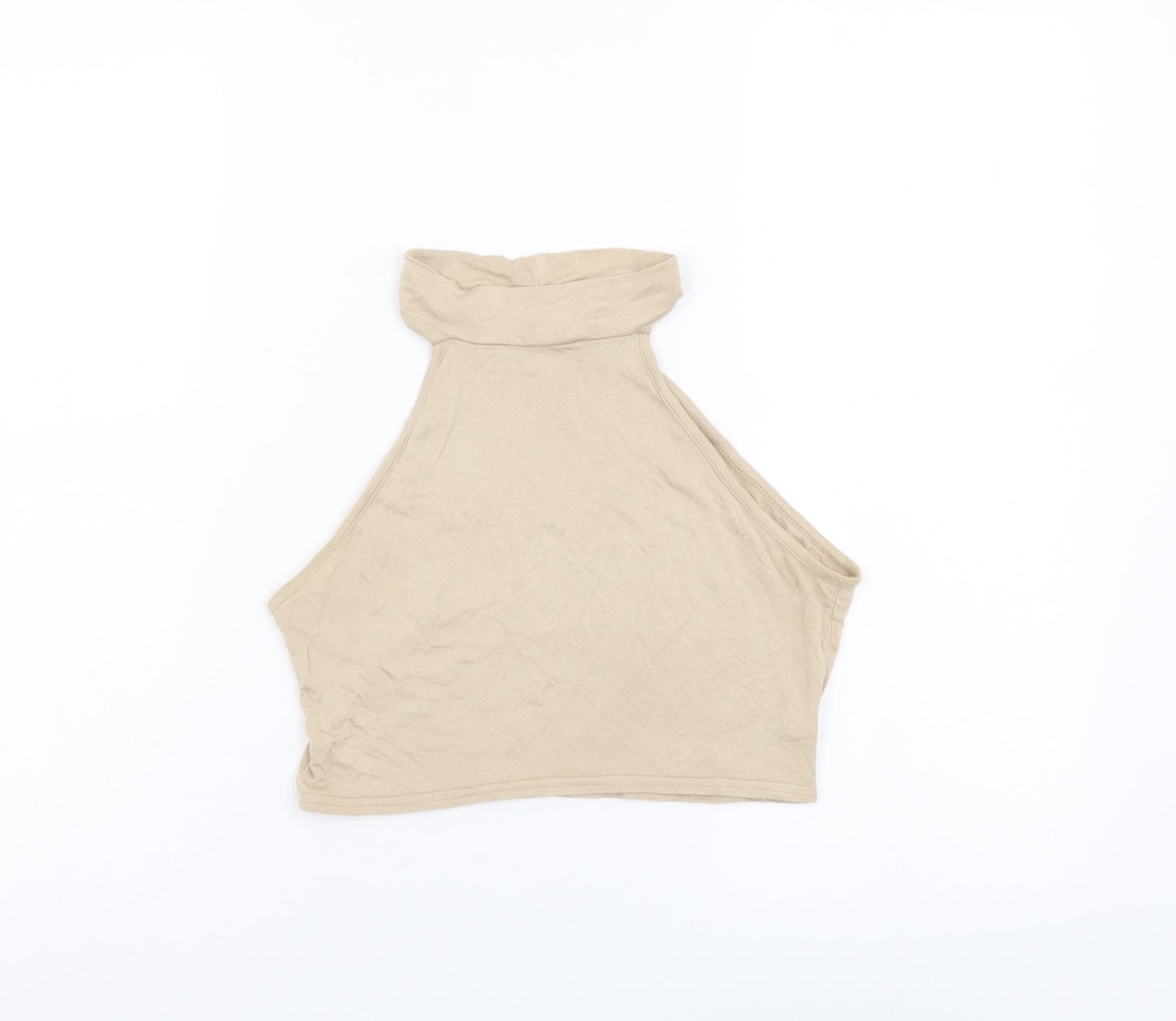 Womens UK Size 6 PRETTYLITTLETHING Beige Cropped Tank