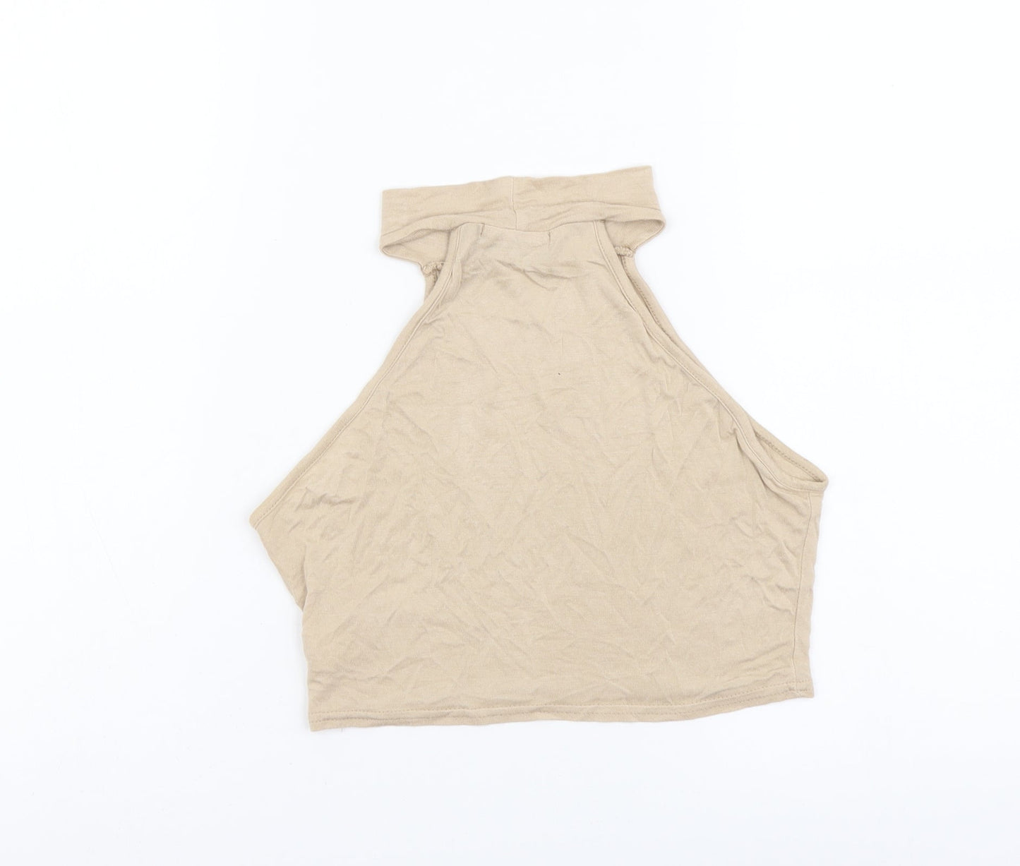 Womens UK Size 6 PRETTYLITTLETHING Beige Cropped Tank