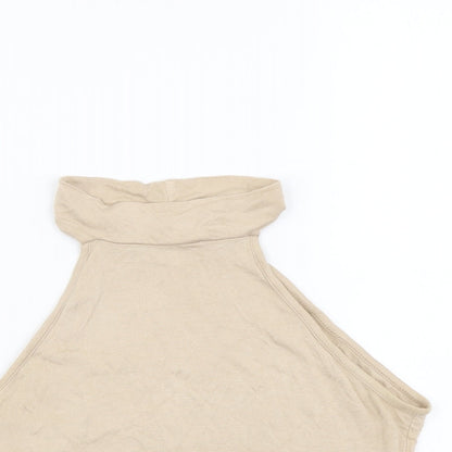Womens UK Size 6 PRETTYLITTLETHING Beige Cropped Tank