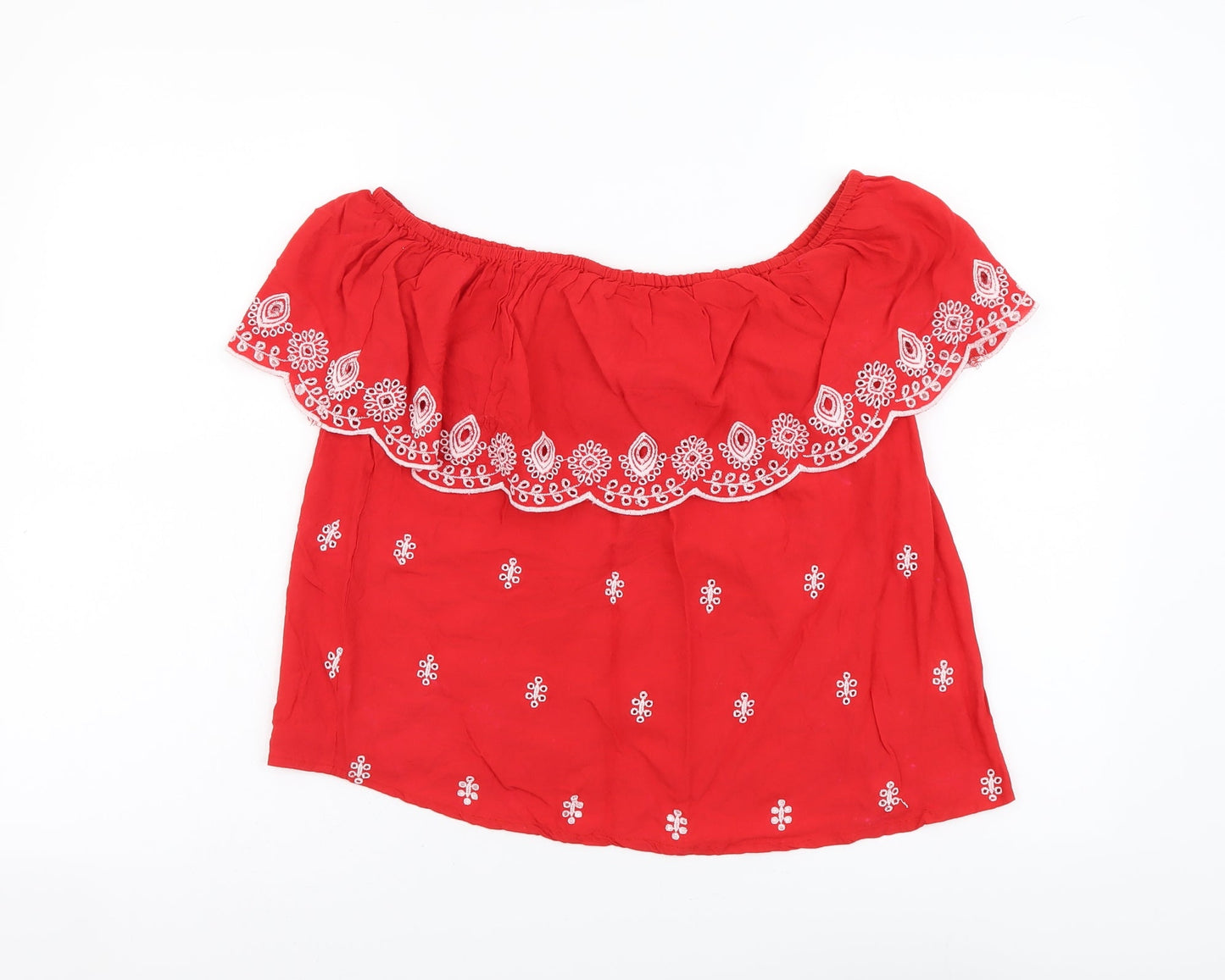 Womens UK Size 12 Select Red Basic Blouse