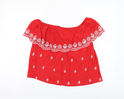 Womens UK Size 12 Select Red Basic Blouse