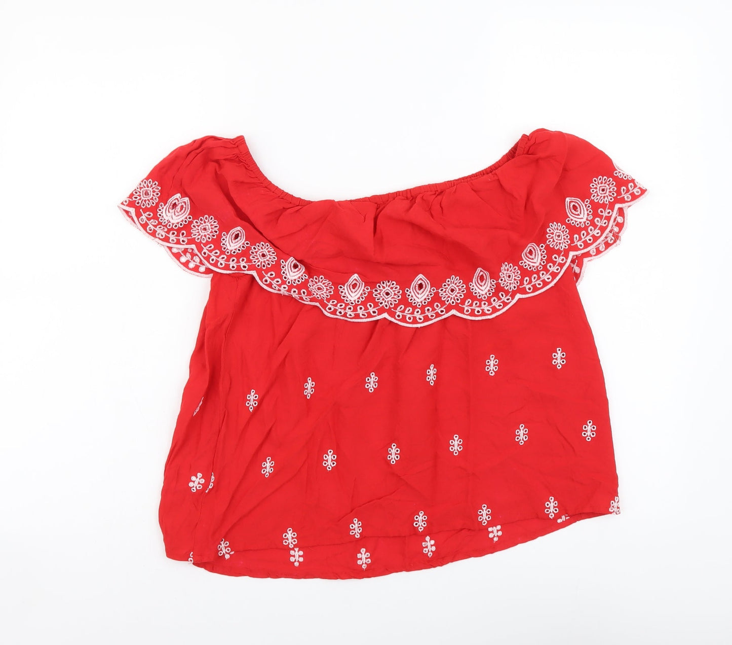 Womens UK Size 12 Select Red Basic Blouse