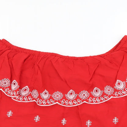 Womens UK Size 12 Select Red Basic Blouse