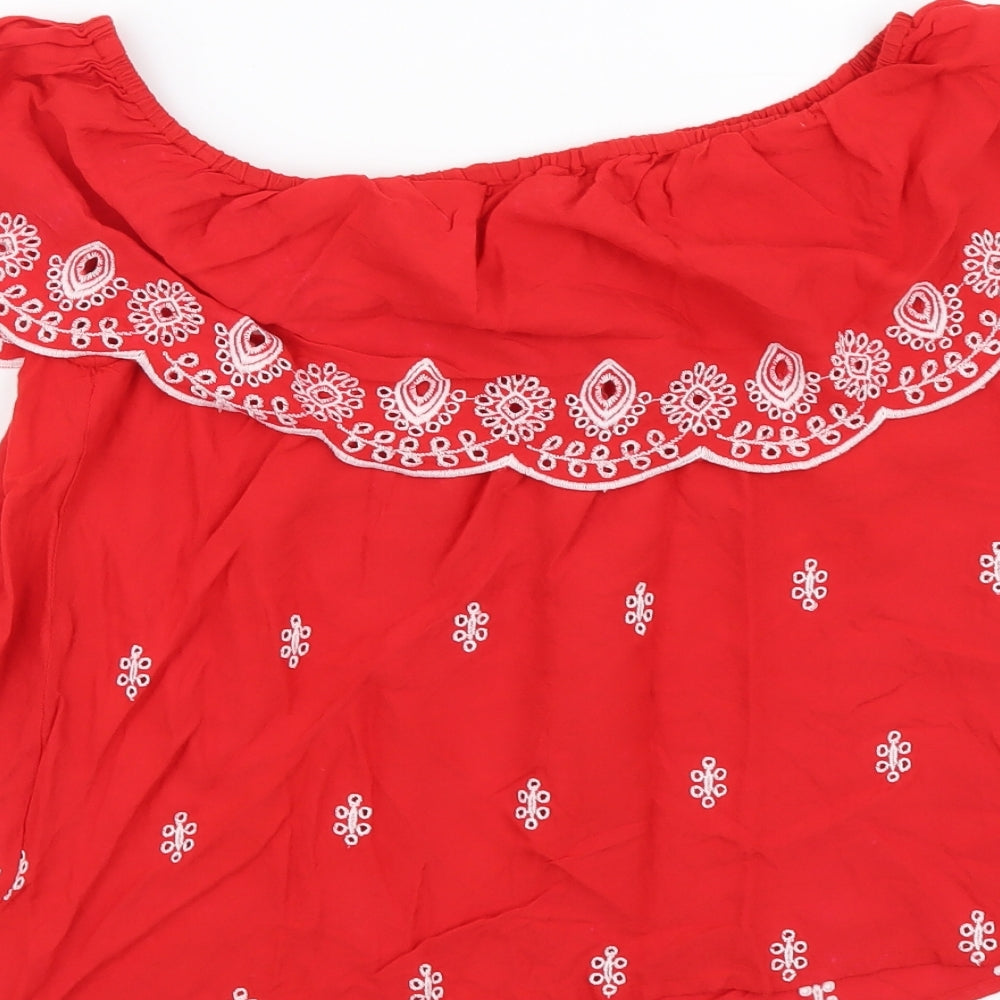 Womens UK Size 12 Select Red Basic Blouse