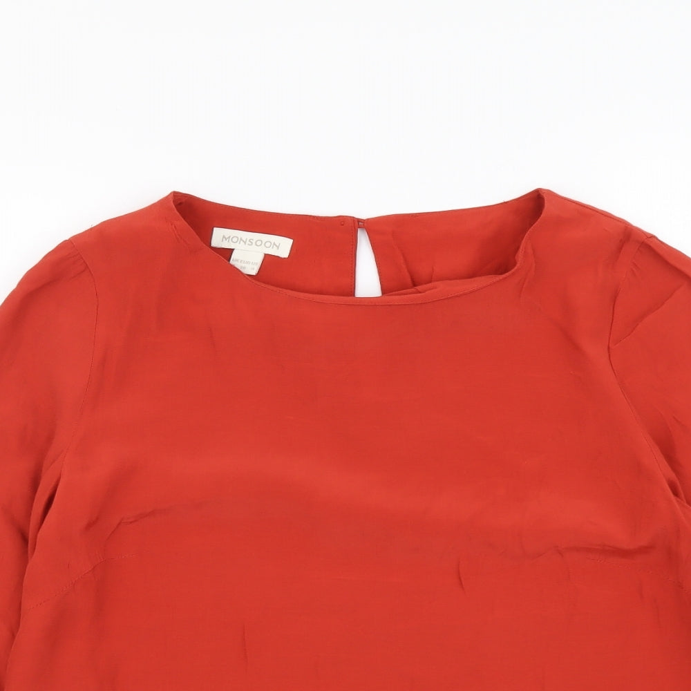 Womens UK Size 8 Monsoon Red Basic Blouse