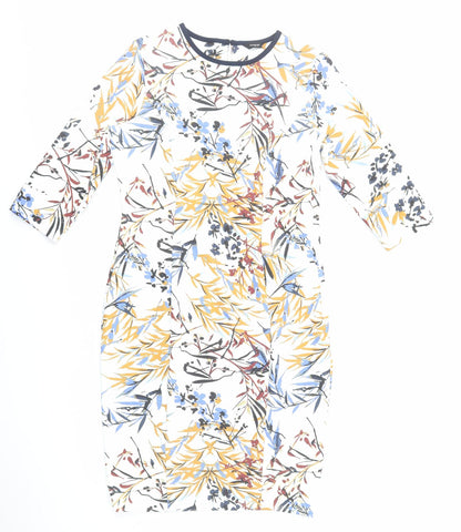 Autograph Womens Multicoloured Geometric Polyester Pencil Dress Size 14 Round Neck Zip