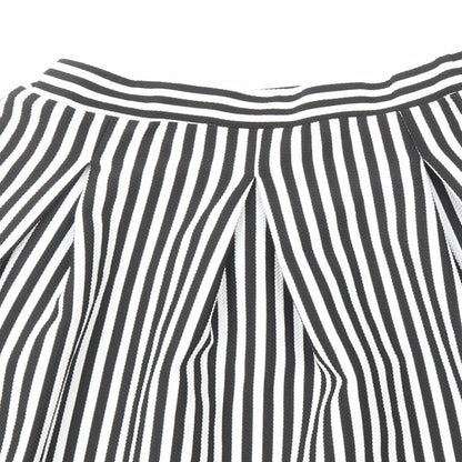 Faith And Joy Womens Black Striped Polyester A-Line Skirt Size M