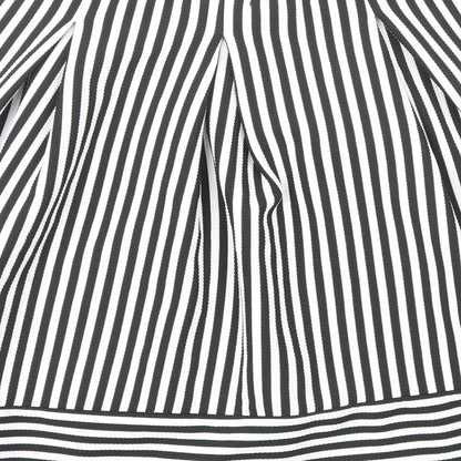 Faith And Joy Womens Black Striped Polyester A-Line Skirt Size M