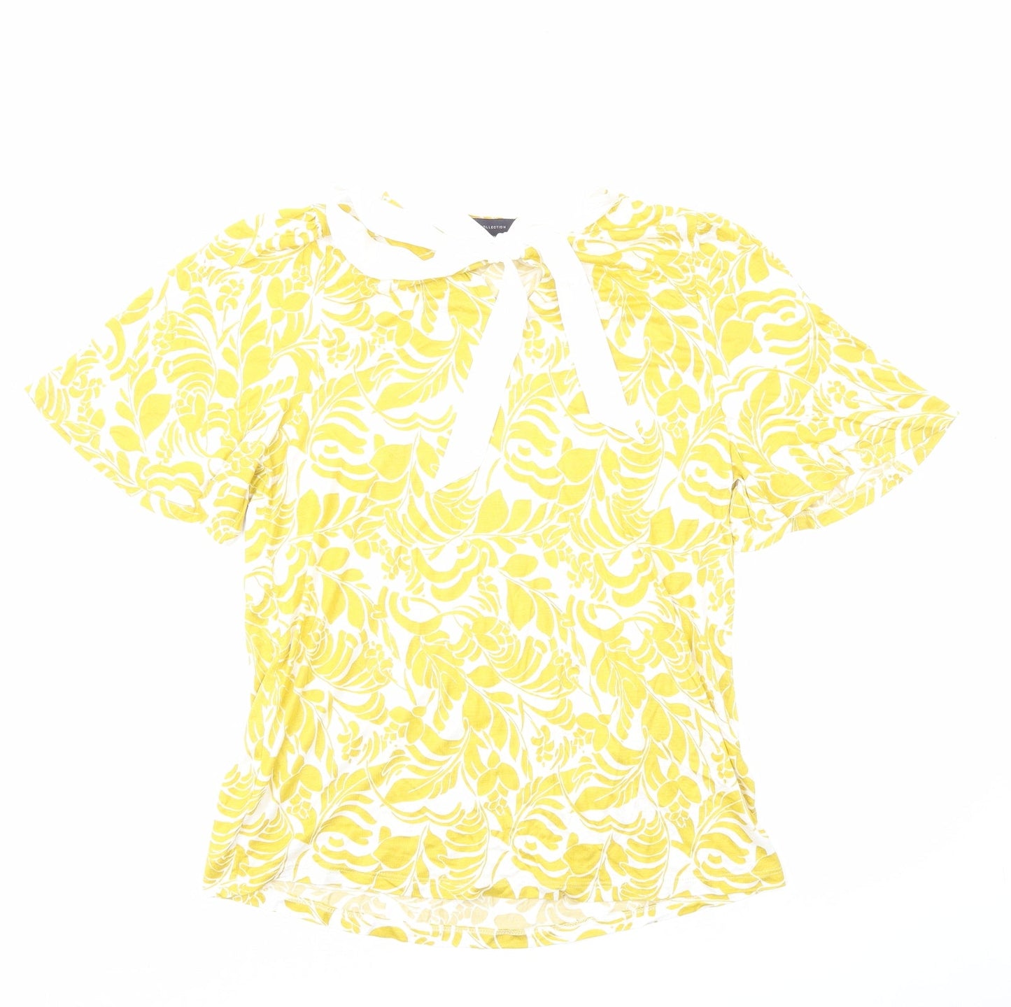 Womens UK Size 14 Marks and Spencer Yellow Basic T-Shirt