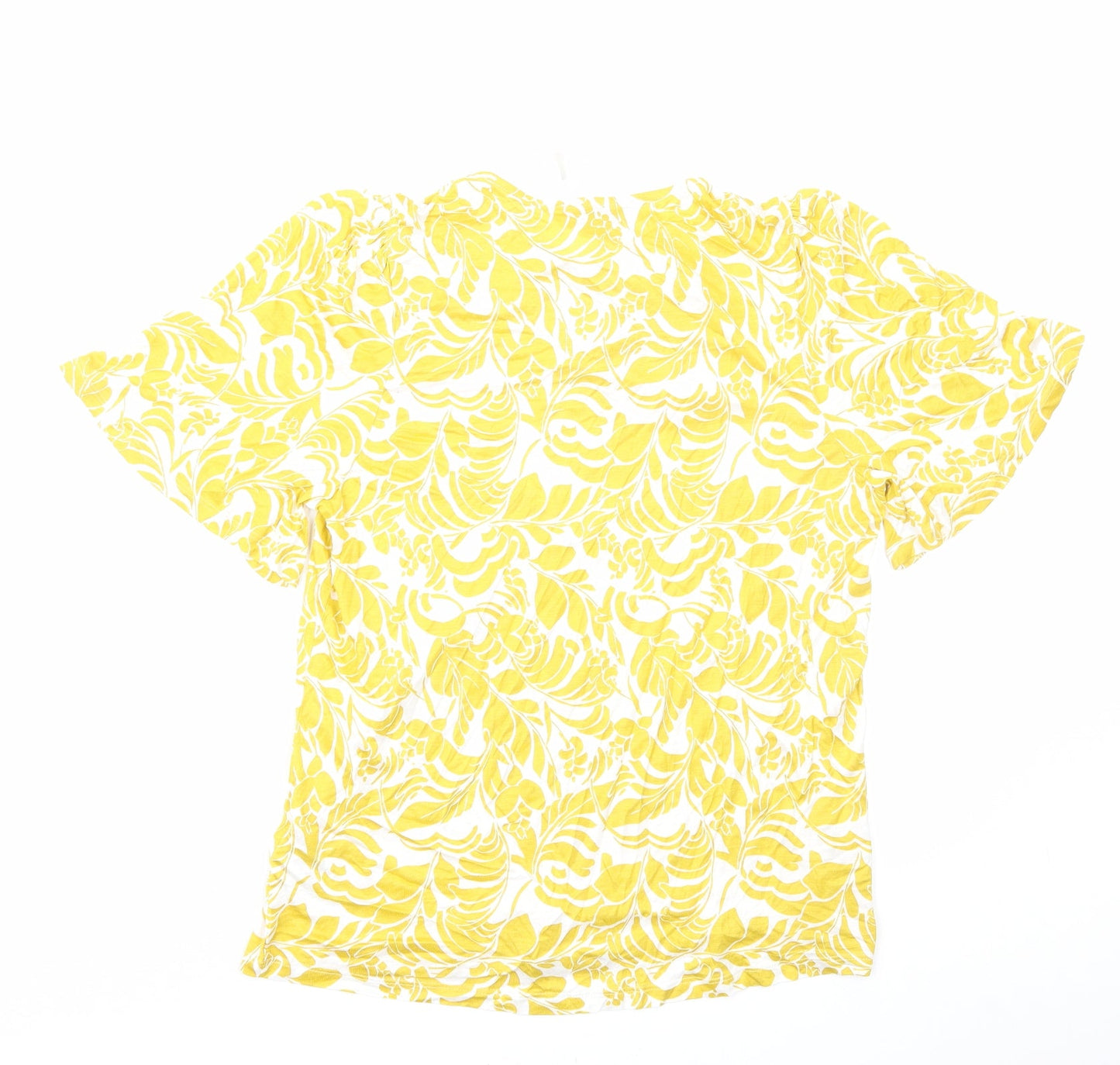 Womens UK Size 14 Marks and Spencer Yellow Basic T-Shirt