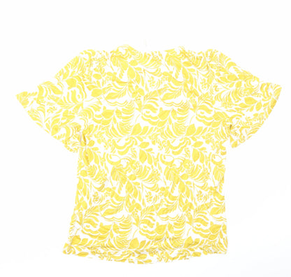 Womens UK Size 14 Marks and Spencer Yellow Basic T-Shirt