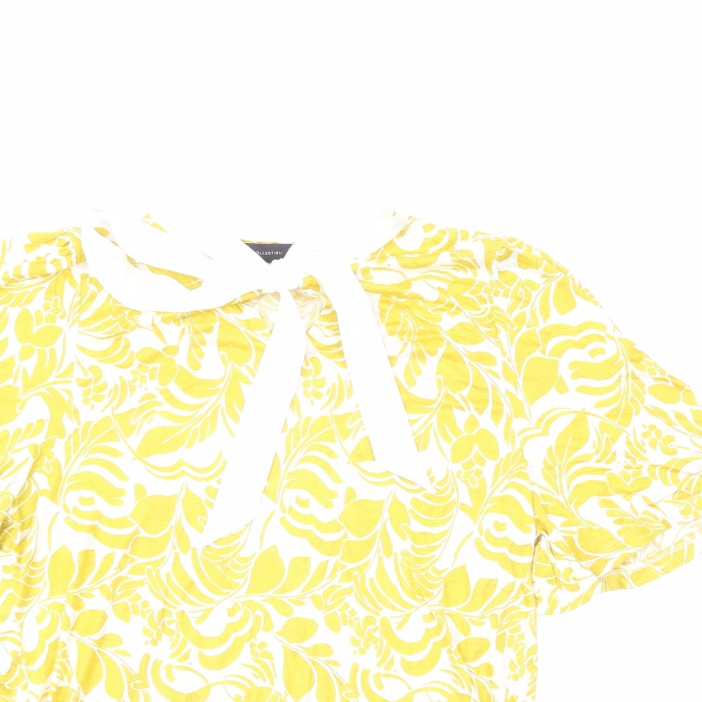 Womens UK Size 14 Marks and Spencer Yellow Basic T-Shirt