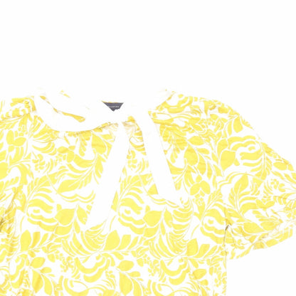 Womens UK Size 14 Marks and Spencer Yellow Basic T-Shirt