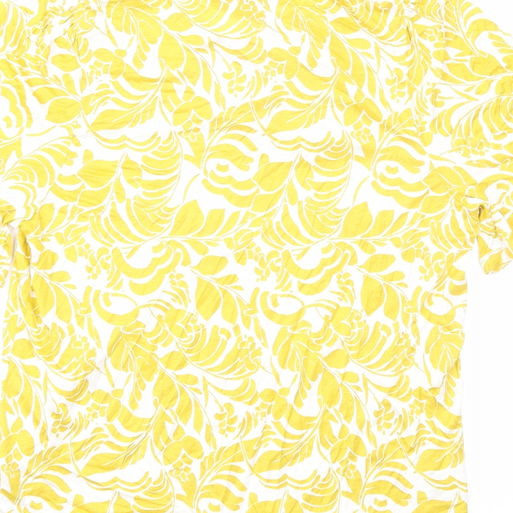 Womens UK Size 14 Marks and Spencer Yellow Basic T-Shirt