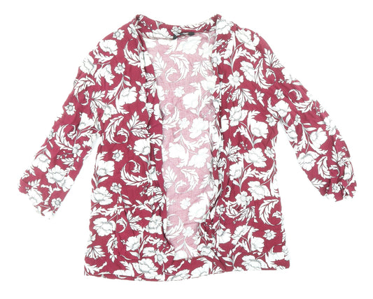 Womens UK Size 12 New Look Red Kimono Blouse