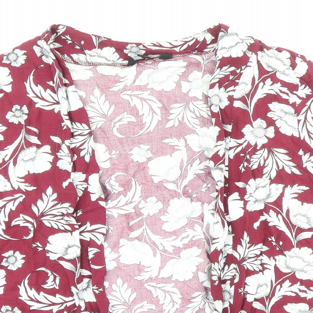 Womens UK Size 12 New Look Red Kimono Blouse
