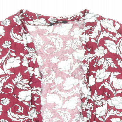 Womens UK Size 12 New Look Red Kimono Blouse