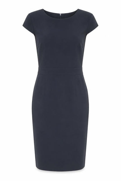 Papaya Womens Blue Polyester Pencil Dress Size 8 Boat Neck Zip