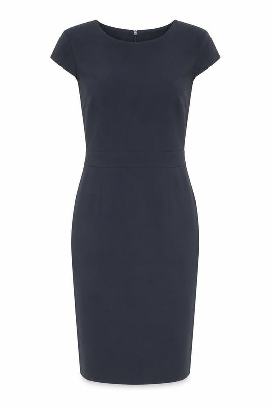 Papaya Womens Blue Polyester Pencil Dress Size 8 Boat Neck Zip