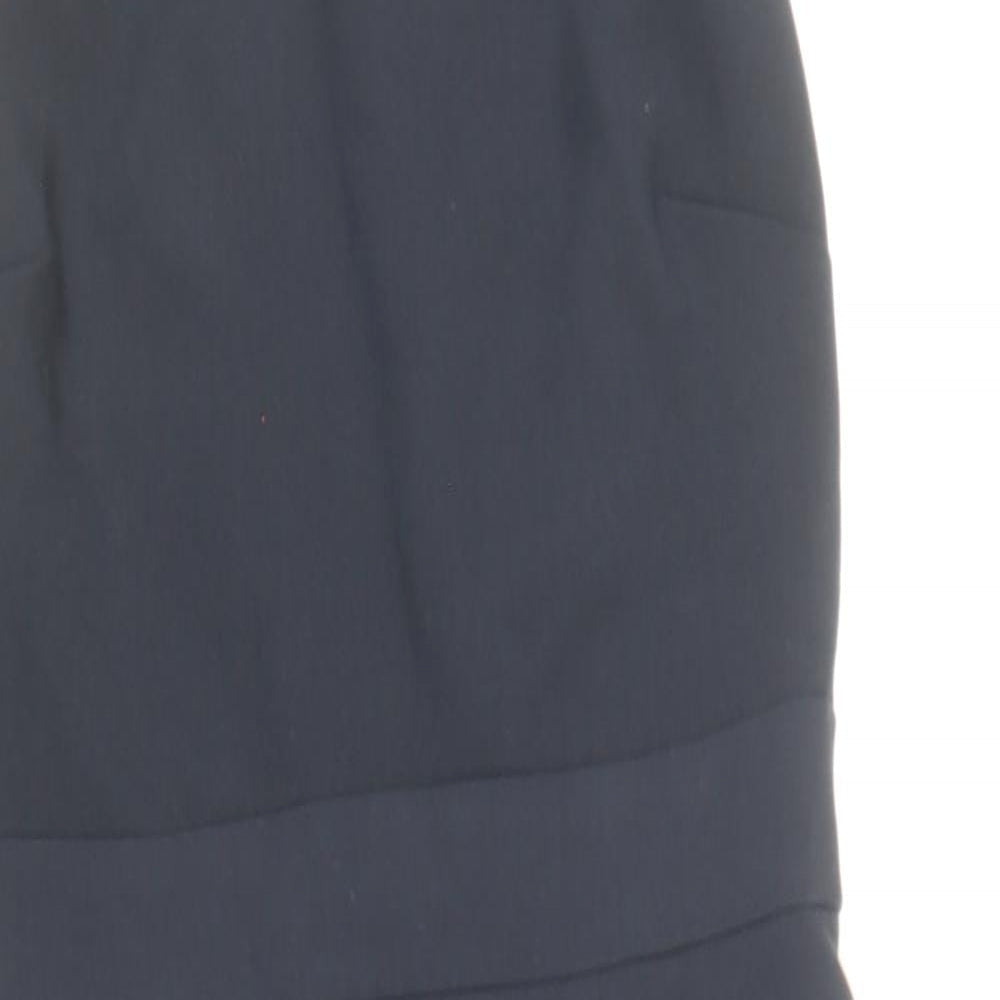 Papaya Womens Blue Polyester Pencil Dress Size 8 Boat Neck Zip