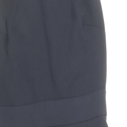 Papaya Womens Blue Polyester Pencil Dress Size 8 Boat Neck Zip